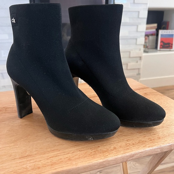 Calvin Klein Black Heeled Boots - Picture 2 of 3